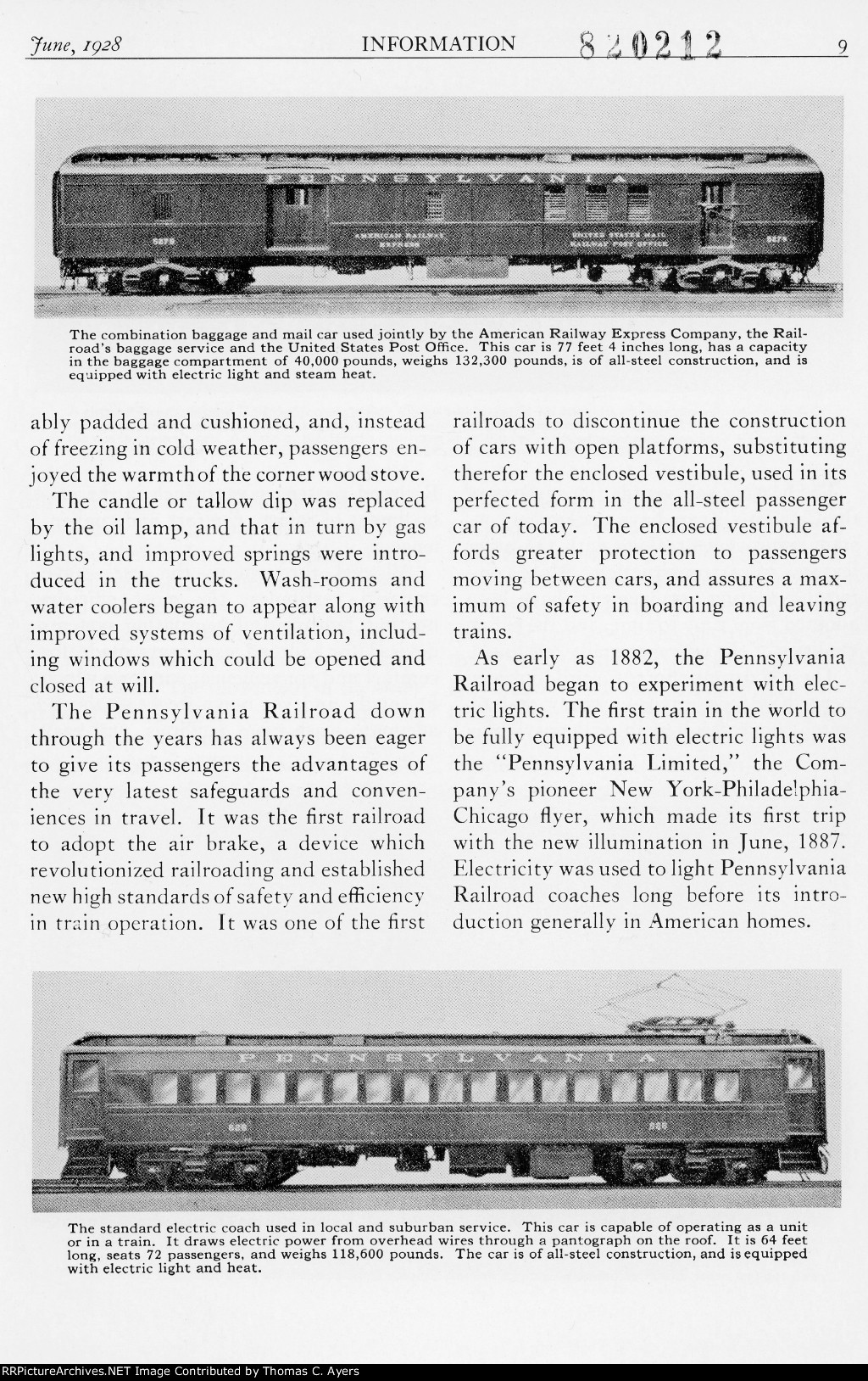 "Passing Of The Wooden Passenger Car," Page 9, 1928